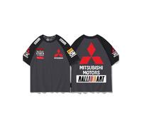 NBONNXML Camiseta para Hombre Estilo, para Mitsubishi L200 EVO Grandis Fortls Colt i-MiEV Eclipse Attrage Transpirable Suave Fino Fresco Camiseta Partido Completo Todos los días Camiseta,C Black-L