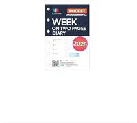 NBplanner Recambio de agenda semanal en dos páginas de tamaño de bolsillo 2026 | enero de 2026 a diciembre de 2026 | Compatible con organizadores de tamaño de bolsillo | 81 x 121 mm | mensual/semanal