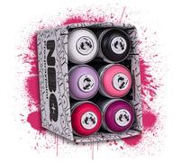 NBQ Packs Spray Paint Matte Finish Street Art Reparación Decoración DYV Graffiti baja presión (blanco violeta negro, 12)