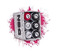 NBQ Paquetes de Pintura en Aerosol Mate Acabado Arte Callejero Restauración Decoración Graffiti Baja Presión Plata Negro Rojo 12 Unidades