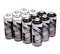 NBQ PRO BLANCO NEGRO PACK 12 GRAFFITI STREET ART MURAL SPRAY PINTURA