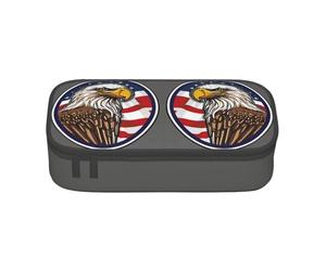 NBRIEU American Bald Eagle Print - Estuche de gran capacidad, organizador de papelería con múltiples compartimentos, Negro, One Size, Estampado