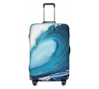 NBRIEU Big Ocean Wave - Funda elástica para maleta con impresión HD, moderna, lavable, se adapta a equipaje de 18 a 32 pulgadas, Negro, Large