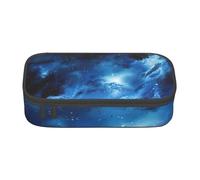 NBRIEU Blue Galaxy Print - Estuche de gran capacidad, organizador de papelería con múltiples compartimentos