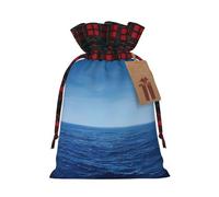 NBRIEU Blue Ocean Sea Print - Bolsa de regalo reutilizable, para fiestas de Navidad, bodas