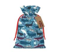 NBRIEU Bolsa de regalo con estampado de ballena, trae un cordón, bolsa de regalo reutilizable para fiestas, bodas