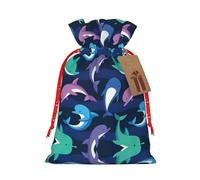 NBRIEU Bolsa de regalo con estampado de delfín, trae un cordón, bolsa de regalo reutilizable para fiestas, bodas