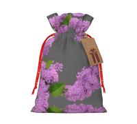 NBRIEU Bolsa de regalo con estampado de flores lilas en flor, trae un cordón, bolsa de regalo reutilizable para fiestas de vacaciones
