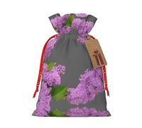 NBRIEU Bolsa de regalo con estampado de flores lilas en flor, trae un cordón, bolsa de regalo reutilizable para fiestas de vacaciones