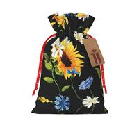 NBRIEU Bolsa de regalo con estampado de girasoles y manzanilla, trae un cordón, bolsa de regalo reutilizable para fiestas, bodas