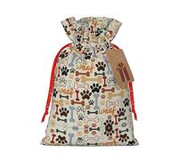 NBRIEU Bolsa de regalo con estampado de huellas de huesos, trae un cordón, bolsa de regalo reutilizable para fiestas, bodas