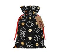 NBRIEU Bolsa de regalo con estampado de huellas de perro, trae un cordón, bolsa de regalo reutilizable para fiestas, bodas