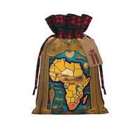 NBRIEU Bolsa de regalo con estampado de mapa del mundo abstracto, reutilizable, para fiestas de Navidad, bodas, regalos