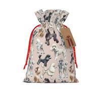 NBRIEU Bolsa de regalo con estampado de Oodles Of Poodles, trae un cordón, bolsa de regalo reutilizable para fiestas, bodas