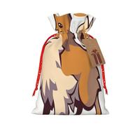 NBRIEU Bolsa de regalo con estampado de perro Pomerania de dibujos animados, trae un cordón, bolsa de regalo reutilizable para fiestas, bodas