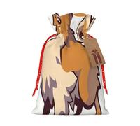 NBRIEU Bolsa de regalo con estampado de perro Pomerania de dibujos animados, trae un cordón, bolsa de regalo reutilizable para fiestas, bodas