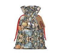 NBRIEU Bolsa de regalo con estampado de piedras de guijarros, trae un cordón, bolsa de regalo reutilizable para fiestas de boda