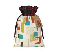 NBRIEU Bolsa de regalo con estampado moderno de mediados de siglo, reutilizable, para fiestas de Navidad, bodas, regalos