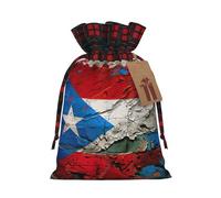 NBRIEU Bolsa de regalo reutilizable con estampado de bandera de Puerto Rico, para fiestas de Navidad, bodas