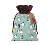NBRIEU Bolsa de regalo reutilizable con estampado de copo de nieve y globo de pingüino, para fiestas de Navidad, bodas