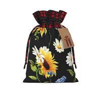 NBRIEU Bolsa de regalo reutilizable con estampado de girasoles y manzanilla, para fiestas de Navidad, bodas