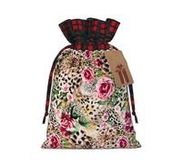 NBRIEU Bolsa de regalo reutilizable con estampado de leopardo y tigre animal, para fiestas de Navidad, bodas, etc