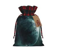 NBRIEU Bolsa de regalo reutilizable con estampado de planetas universales, para fiestas de Navidad, bodas