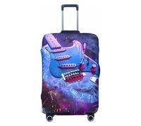 NBRIEU Bonita funda elástica para maleta con estampado de guitarra, moderna, lavable, se adapta a equipaje de 18 a 32 pulgadas, Negro, Large