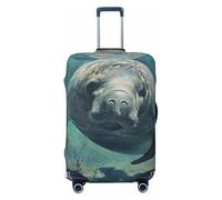 NBRIEU Crazy Save Manatee - Funda elástica para maleta, moderna, lavable, se adapta a equipaje de 18 a 32 pulgadas, Negro, Small
