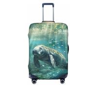 NBRIEU Crazy Save Manatee - Funda elástica para maleta, moderna, lavable, se adapta a equipaje de 18 a 32 pulgadas, Negro, Small