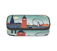 NBRIEU Estuche organizador de papelería de gran capacidad con estampado "I Love London", Negro, One Size, Estampado