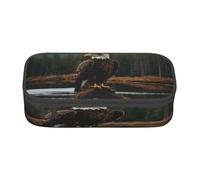 NBRIEU Flying Eagle Print - Estuche de gran capacidad, organizador de papelería con múltiples compartimentos, Negro, One Size, Estampado