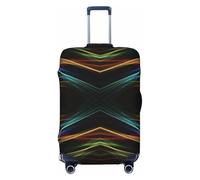 NBRIEU Funda elástica para maleta con estampado artístico de líneas coloridas, a la moda, lavable, se adapta a equipaje de 18 a 32 pulgadas, Negro, Medium