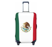 NBRIEU Funda elástica para maleta con estampado de bandera de México, a la moda, lavable, se adapta a equipaje de 18 a 32 pulgadas, Negro, X-Large