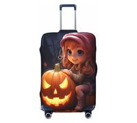 NBRIEU Funda elástica para maleta con estampado de calabaza de Halloween, a la moda, lavable, se adapta a equipaje de 18 a 32 pulgadas, Negro, X-Large