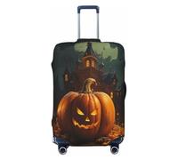 NBRIEU Funda elástica para maleta con estampado de calabaza de Halloween, a la moda, lavable, se adapta a equipaje de 18 a 32 pulgadas, Negro, X-Large