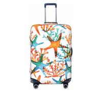 NBRIEU Funda elástica para maleta con estampado de estrella de mar marina, a la moda, lavable, se adapta a equipaje de 18 a 32 pulgadas, color negro, talla XL, Negro, X-Large