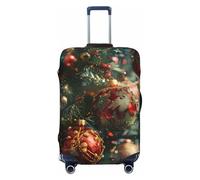 NBRIEU Funda elástica para maleta con estampado de Feliz Navidad, a la moda, lavable, se adapta a equipaje de 18 a 32 pulgadas, Negro -, S