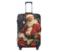 NBRIEU Funda elástica para maleta con estampado de Feliz Navidad, a la moda, lavable, se adapta a equipaje de 18 a 32 pulgadas, Negro, Small