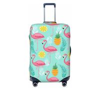 NBRIEU Funda elástica para maleta con estampado de flamenco rosa, a la moda, lavable, se adapta a equipaje de 18 a 32 pulgadas, color negro, pequeño, Negro, Small