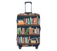 NBRIEU Funda elástica para maleta con estampado de gusanos de libros de dibujos animados, a la moda, lavable, se adapta a equipaje de 18 a 32 pulgadas, Negro, Medium