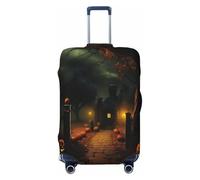NBRIEU Funda elástica para maleta con estampado de Halloween, a la moda, lavable, se adapta a equipaje de 18 a 32 pulgadas, Negro, Large