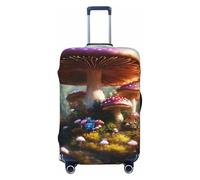 NBRIEU Funda elástica para maleta con estampado de hongos salvajes, a la moda, lavable, se adapta a equipaje de 18 a 32 pulgadas, Negro, Medium