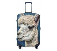 NBRIEU Funda elástica para maleta con estampado de llama de alpaca, moderna, lavable, se adapta a equipaje de 18 a 32 pulgadas, Negro, X-Large