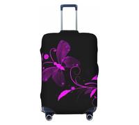 NBRIEU Funda elástica para maleta con estampado de mariposas moradas y negras, a la moda, lavable, se adapta a equipaje de 18 a 32 pulgadas, Negro, Medium