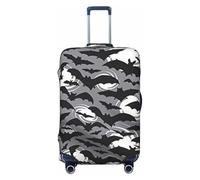 NBRIEU Funda elástica para maleta con estampado de murciélagos de Halloween, a la moda, lavable, se adapta a equipaje de 18 a 32 pulgadas, Negro, Small