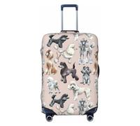NBRIEU Funda elástica para maleta con estampado de Oodles of Poodles, a la moda, lavable, se adapta a equipaje de 18 a 32 pulgadas, Negro, Large