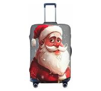 NBRIEU Funda elástica para maleta con estampado de Papá Noel de dibujos animados, a la moda, lavable, se adapta a equipaje de 18 a 32 pulgadas, Negro, X-Large