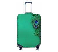 NBRIEU Funda elástica para maleta con estampado de plumas de pavo real, a la moda, lavable, se adapta a equipaje de 18 a 32 pulgadas, Negro, X-Large