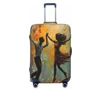 NBRIEU Funda elástica para maleta con estampado musical de baile con música, moderna, lavable, se adapta a equipaje de 18 a 32 pulgadas, Negro, Medium